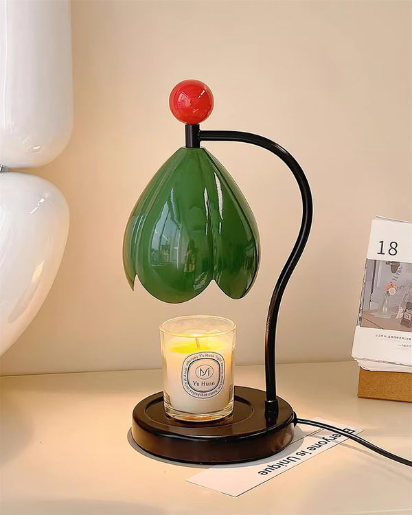 Bloemige Kaarsverwarmer Lamp – Elegante Woondecoratie voor Gezellige Sfeer