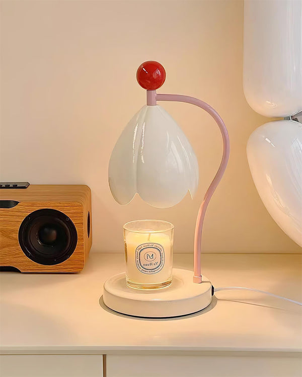 Bloemige Kaarsverwarmer Lamp – Elegante Woondecoratie voor Gezellige Sfeer