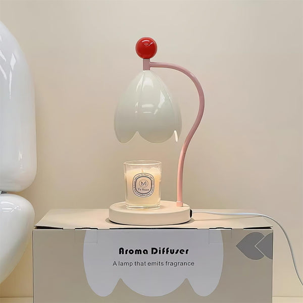 Bloemige Kaarsverwarmer Lamp – Elegante Woondecoratie voor Gezellige Sfeer
