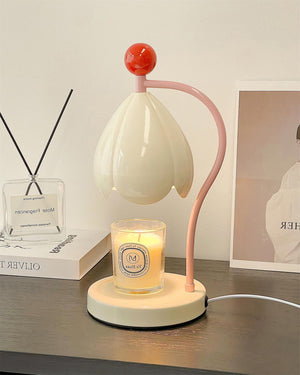 Bloemige Kaarsverwarmer Lamp – Elegante Woondecoratie voor Gezellige Sfeer