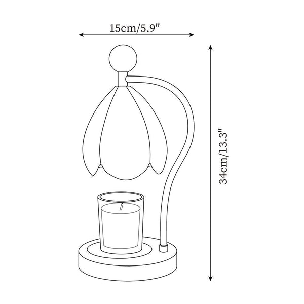 Bloemige Kaarsverwarmer Lamp – Elegante Woondecoratie voor Gezellige Sfeer