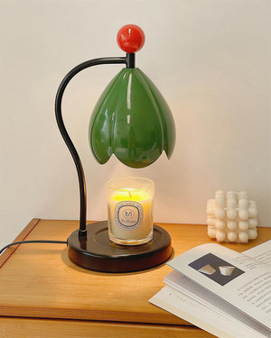 Bloemige Kaarsverwarmer Lamp – Elegante Woondecoratie voor Gezellige Sfeer