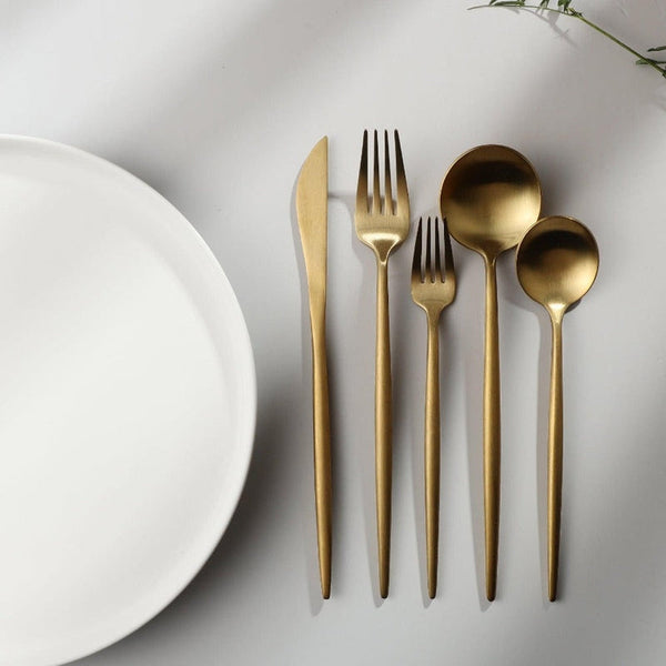 Luxe Roestvrijstalen Bestekset – Goudkleurig Design | 24-delig / 48-delig