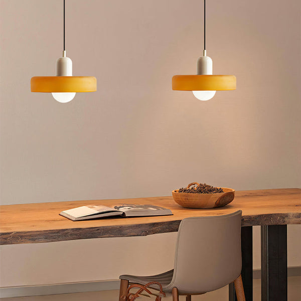 Moderne Art Deco Glazen Hanglamp – Kleurrijke Halo Plafondlamp