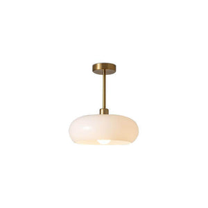 Plafondlamp met Warm Amberglas – Ronde Elegante Woonverlichting