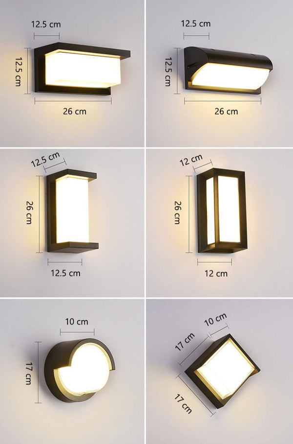 Moderne Zwarte Buitenwandlamp met Bewegingssensor – Weerbestendige Buitenverlichting