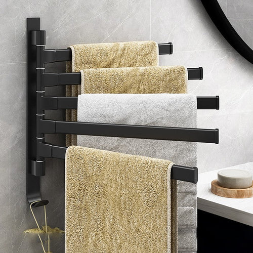 5-Arms Draaibare Handdoekhouder  Ruimtebesparende Moderne Badkamer Organizer