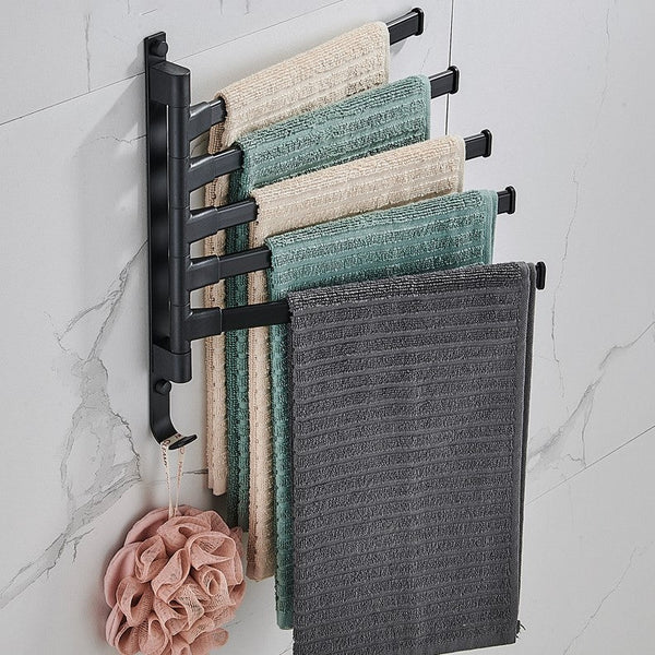 5-Arms Draaibare Handdoekhouder  Ruimtebesparende Moderne Badkamer Organizer