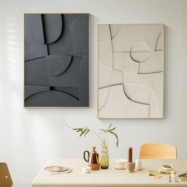 Geometrisch Wandkunst – Modern Canvas Kunstwerk voor Woondecoratie