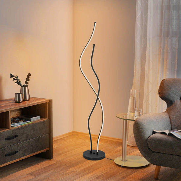 Moderne LED Vloerlamp met Golvend Design – Sfeervolle Staande Lamp