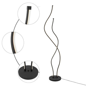 Moderne LED Vloerlamp met Golvend Design – Sfeervolle Staande Lamp