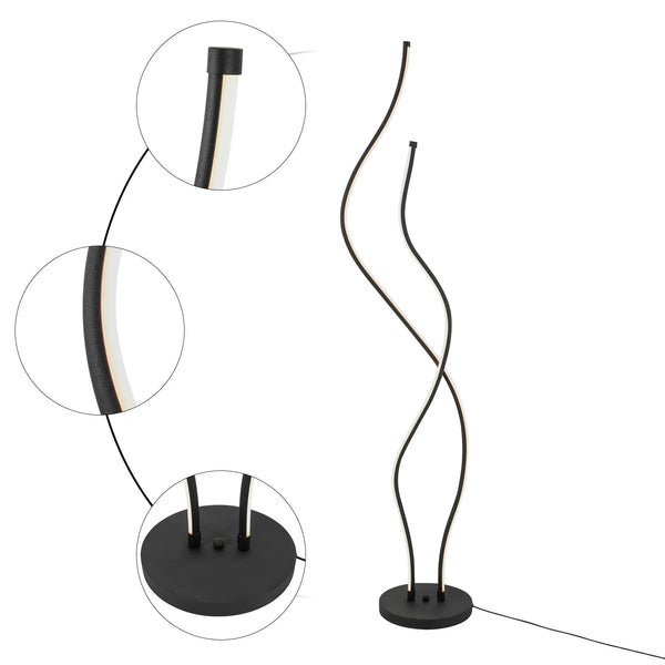 Moderne LED Vloerlamp met Golvend Design – Sfeervolle Staande Lamp
