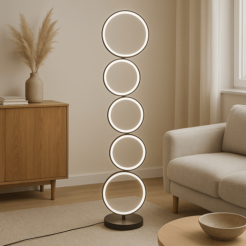 Moderne LED Vloerlamp met Cirkel Design – Warm Wit Licht