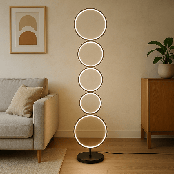 Moderne LED Vloerlamp met Cirkel Design – Warm Wit Licht