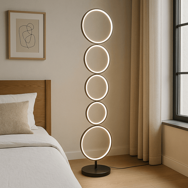 Moderne LED Vloerlamp met Cirkel Design – Warm Wit Licht