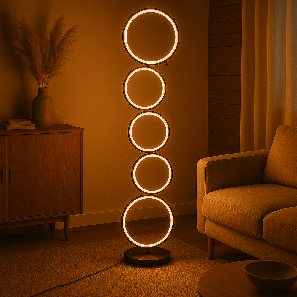 Moderne LED Vloerlamp met Cirkel Design – Warm Wit Licht
