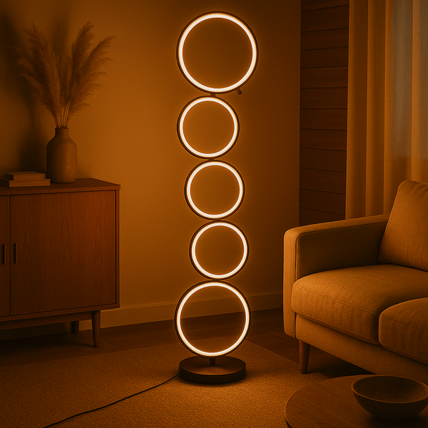 Moderne LED Vloerlamp met Cirkel Design – Warm Wit Licht