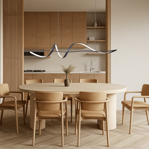 Aurora Zwarte LED Hanglamp – Moderne Verstelbare Eettafel Verlichting