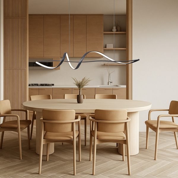 Aurora Zwarte LED Hanglamp – Moderne Verstelbare Eettafel Verlichting