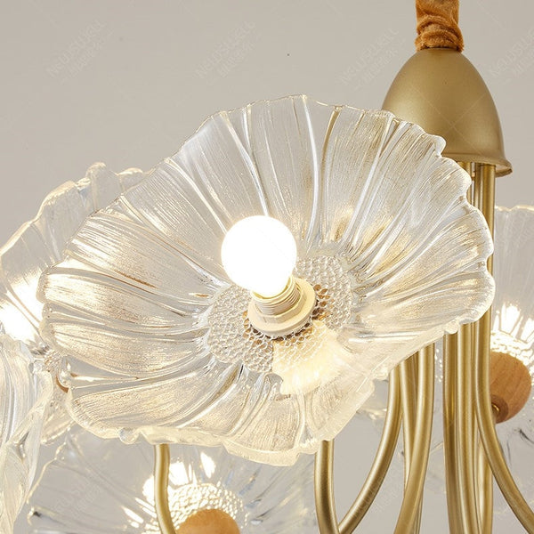 Moderne Glazen Bladeren Kroonluchter – Elegante Plafondlamp voor Woonkamer & Eetkamer