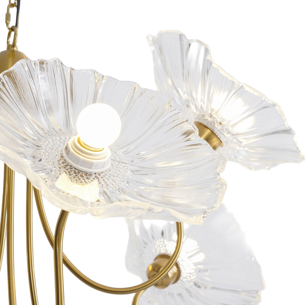 Moderne Glazen Bladeren Kroonluchter – Elegante Plafondlamp voor Woonkamer & Eetkamer
