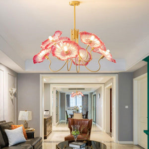 Moderne Glazen Bladeren Kroonluchter – Elegante Plafondlamp voor Woonkamer & Eetkamer