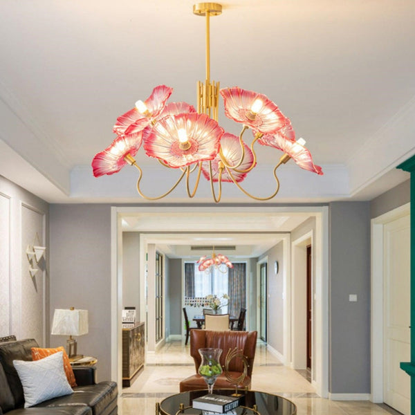Moderne Glazen Bladeren Kroonluchter – Elegante Plafondlamp voor Woonkamer & Eetkamer