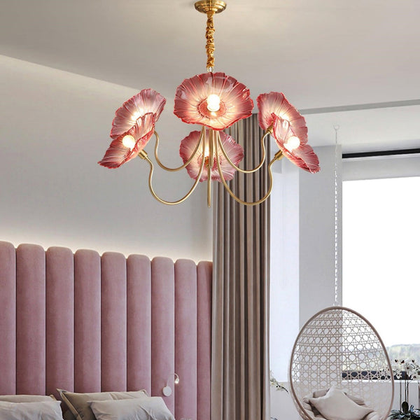 Moderne Glazen Bladeren Kroonluchter – Elegante Plafondlamp voor Woonkamer & Eetkamer