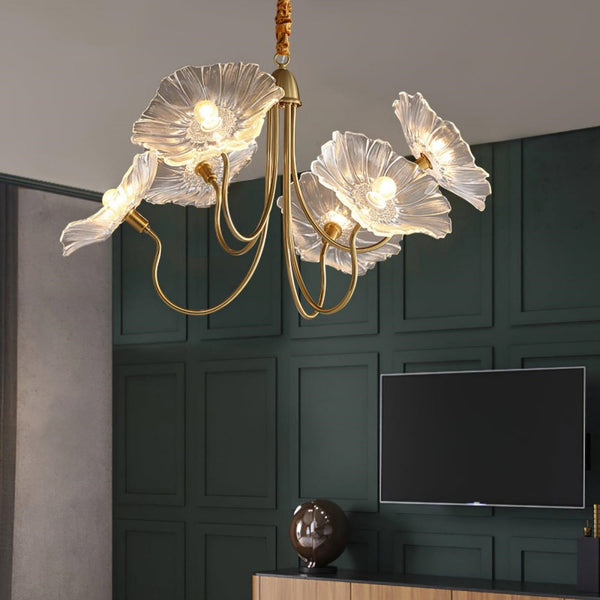 Moderne Glazen Bladeren Kroonluchter – Elegante Plafondlamp voor Woonkamer & Eetkamer