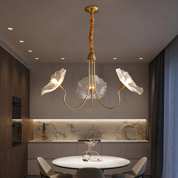 Moderne Glazen Bladeren Kroonluchter – Elegante Plafondlamp voor Woonkamer & Eetkamer