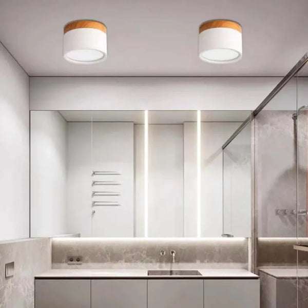 Moderne zwarte plafondlamp met houtaccent – LED design verlichting