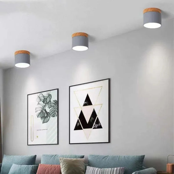 Moderne zwarte plafondlamp met houtaccent – LED design verlichting