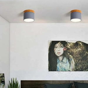 Moderne zwarte plafondlamp met houtaccent – LED design verlichting