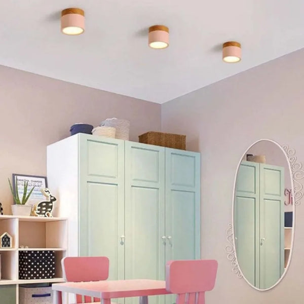 Moderne zwarte plafondlamp met houtaccent – LED design verlichting