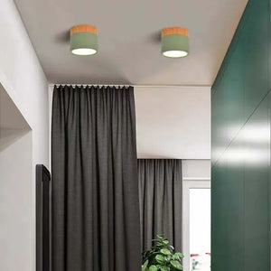 Moderne zwarte plafondlamp met houtaccent – LED design verlichting