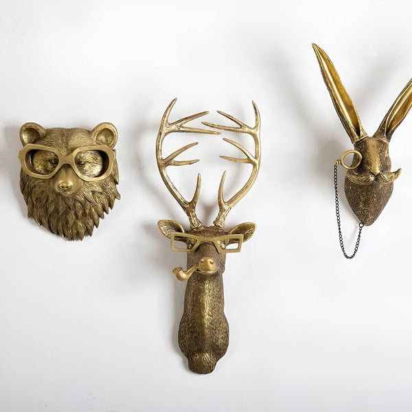 Wandhaak Dierenhoofd – Decoratieve Wanddecoratie van Hars