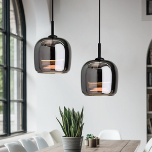 NoirGlass Hanglamp – Elegant Zwart Glas voor Moderne Interieurs (2 Pack)