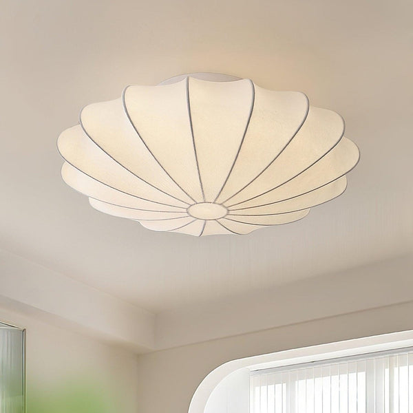 Elegante Plafondlamp in Schelpvorm – Stoffen Design Lamp Ø80cm