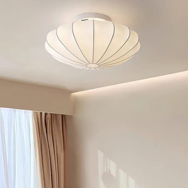 Elegante Plafondlamp in Schelpvorm – Stoffen Design Lamp Ø80cm