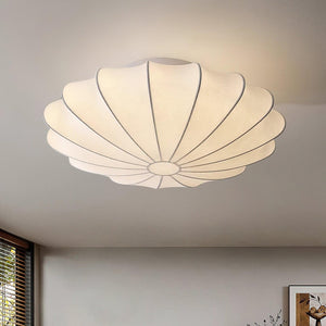 Elegante Plafondlamp in Schelpvorm – Stoffen Design Lamp Ø80cm
