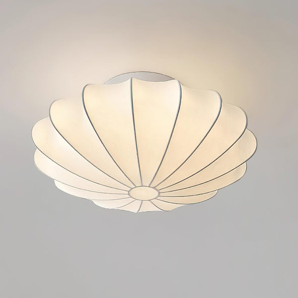 Elegante Plafondlamp in Schelpvorm – Stoffen Design Lamp Ø80cm