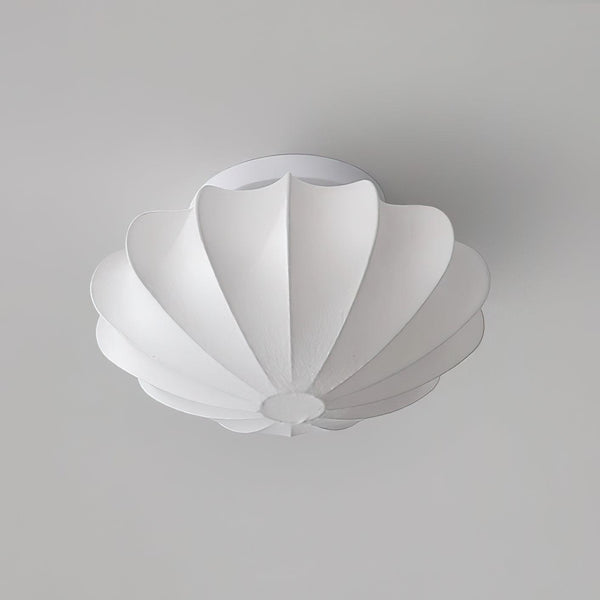 Elegante Plafondlamp in Schelpvorm – Stoffen Design Lamp Ø80cm