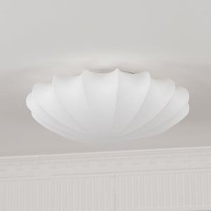Elegante Plafondlamp in Schelpvorm – Stoffen Design Lamp Ø80cm