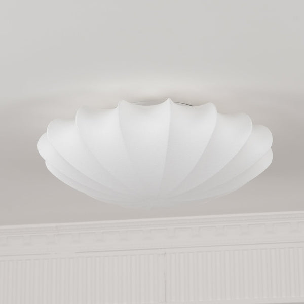 Elegante Plafondlamp in Schelpvorm – Stoffen Design Lamp Ø80cm