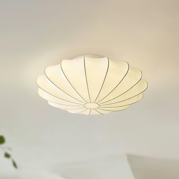 Elegante Plafondlamp in Schelpvorm – Stoffen Design Lamp Ø80cm