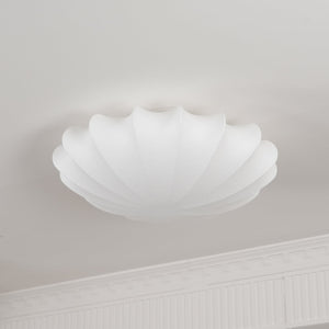 Elegante Plafondlamp in Schelpvorm – Stoffen Design Lamp Ø80cm