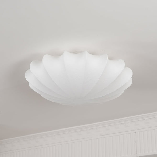 Elegante Plafondlamp in Schelpvorm – Stoffen Design Lamp Ø80cm