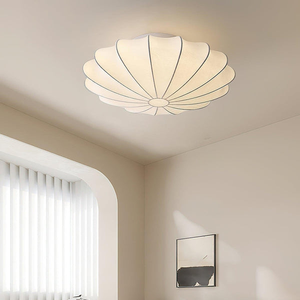 Elegante Plafondlamp in Schelpvorm – Stoffen Design Lamp Ø80cm