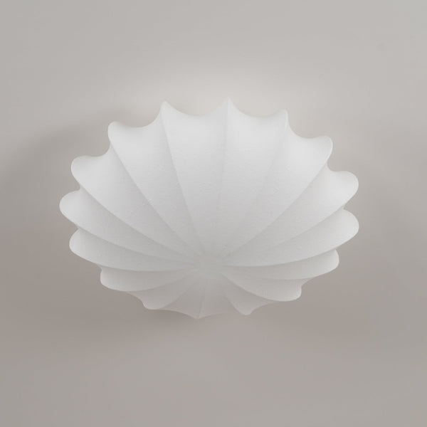 Elegante Plafondlamp in Schelpvorm – Stoffen Design Lamp Ø80cm