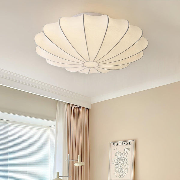 Elegante Plafondlamp in Schelpvorm – Stoffen Design Lamp Ø80cm